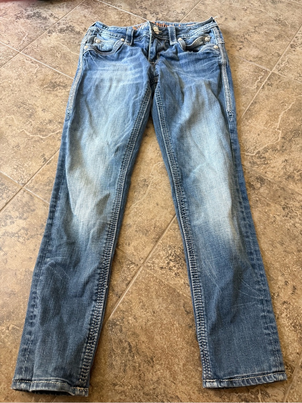 🌯Rock Revival RJ8476S5 Lillian Women’s Skinny Jean Size 27 Mid Rise